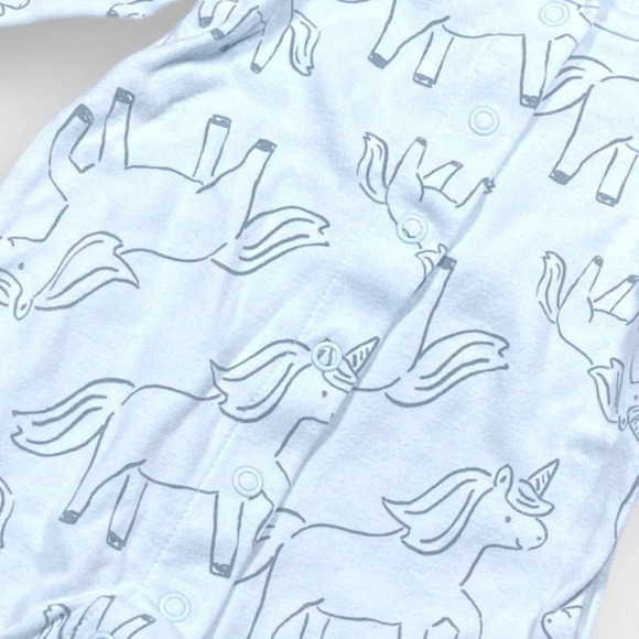 4/$20 Carter’s Light Blue  Unicorn Sleeper/Footie - Picture 3 of 5